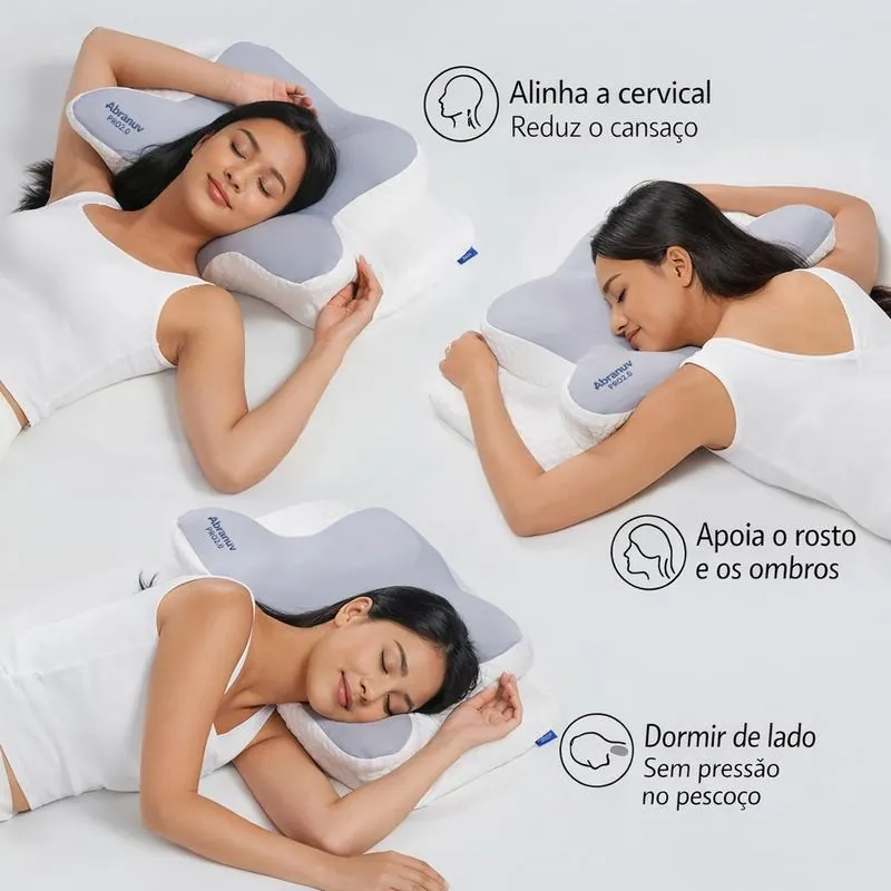 O travesseiro usado de costas, de lado e com apoio para o braço